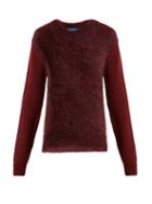 Matchesfashion.com M.i.h Jeans - Dawes Contrast Panel Wool Blend Sweater - Womens - Burgundy