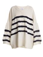 Matchesfashion.com Barrie - Fancy Coast Oversized Cashmere Sweater - Womens - White Navy