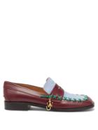 Matchesfashion.com Jw Anderson - Bi-colour Square-toe Flat Leather Loafers - Womens - Brown Multi