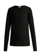 Matchesfashion.com Raey - Long Sleeved Slubby Cotton Jersey T Shirt - Womens - Black