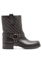 Valentino Rockstud Spike Quilted-leather Biker Boots