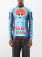 Walter Van Beirendonck - Alien-print Jersey Cycling Top - Mens - Blue Multi
