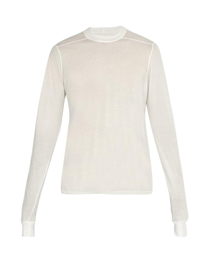 Rick Owens Semi-sheer Long-sleeved Cotton Top