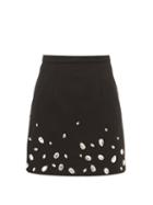 Matchesfashion.com Christopher Kane - Crystal Embellished Crpe Mini Skirt - Womens - Black