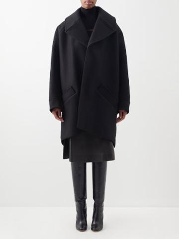 Saint Laurent - Oversized Pressed Wool Coat - Womens - Black