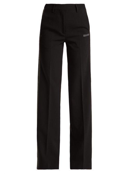 Matchesfashion.com Off-white - Side Striped Crepe Trousers - Womens - Black