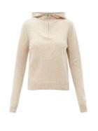Totme - Zip-neck Hooded Cashmere Sweater - Womens - Beige