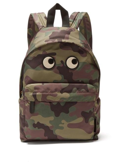 Anya Hindmarch - Eyes Camouflage-print Nylon Backpack - Womens - Green Multi