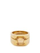 Matchesfashion.com Alan Crocetti - Puzzle Gold Plated Silver And Citrine Ring - Mens - Gold