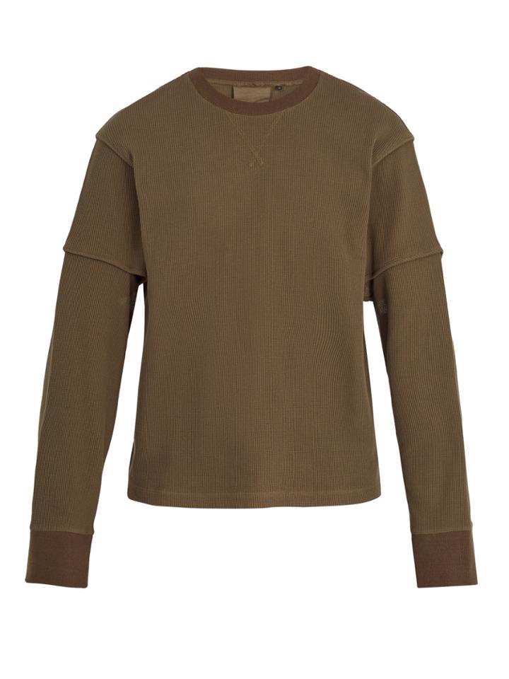 Helmut Lang Long-sleeved Cotton-waffle Top