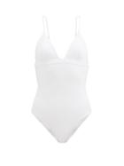 Matchesfashion.com Casa Raki - Maggie V-neck Swimsuit - Womens - White
