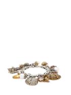 Matchesfashion.com Alexander Mcqueen - Crystal And Faux Peal Shell Charm Bracelet - Womens - Silver