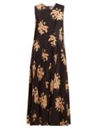 Matchesfashion.com Raey - Darted Vintage Floral Print Silk Dress - Womens - Black Print