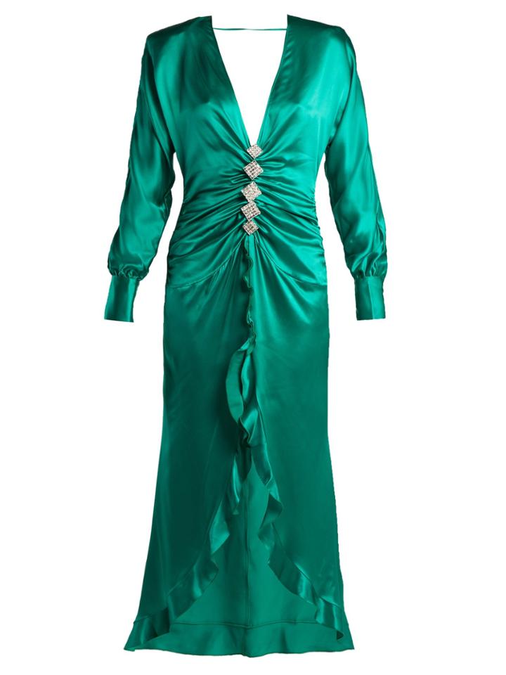 Alessandra Rich Crystal-embellished Silk-satin Dress