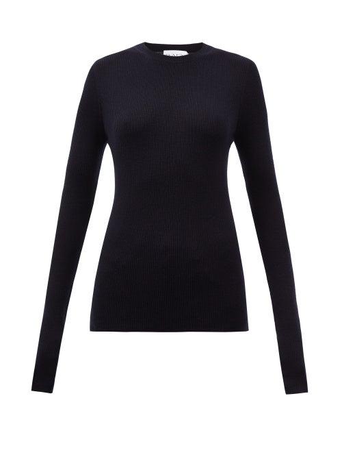 Raey - Crew-neck Fine-rib Merino-wool Sweater - Womens - Navy