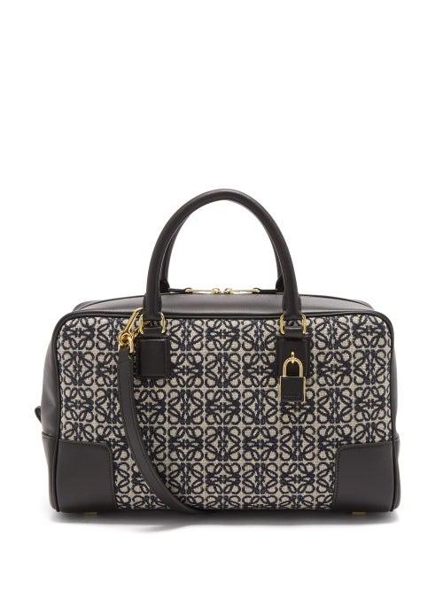 Loewe - Amazona 28 Anagram-jacquard Canvas Handbag - Womens - Black Navy