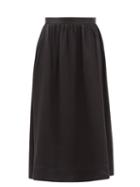 Totme - High-rise Silk-satin Skirt - Womens - Black