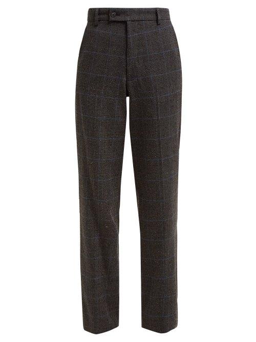 Matchesfashion.com Aries - Prince Of Wales Checked Tweed Trousers - Womens - Black