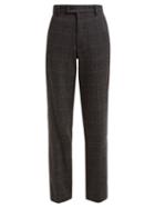 Matchesfashion.com Aries - Prince Of Wales Checked Tweed Trousers - Womens - Black
