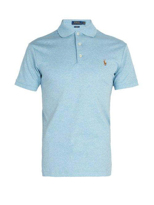 Matchesfashion.com Polo Ralph Lauren - Logo Embroidered Cotton Jersey Polo Shirt - Mens - Blue