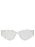 Matchesfashion.com Dior Eyewear - Catstyledior1s Crystal Studded Cat Eye Sunglasses - Womens - Silver