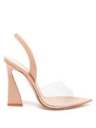 Ladies Shoes Gianvito Rossi - Slingback 105 Patent-leather Sandals - Womens - Nude