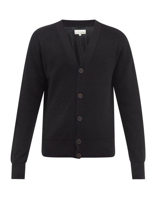 Studio Nicholson - V-neck Merino-wool Cardigan - Mens - Black