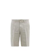 Matchesfashion.com 120% Lino - Linen Straight Leg Shorts - Mens - Grey