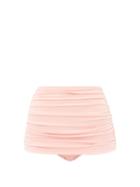 Matchesfashion.com Norma Kamali - Bill High Rise Ruched Bikini Briefs - Womens - Pink