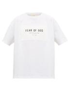 Matchesfashion.com Fear Of God - Logo Patch Cotton T Shirt - Mens - White