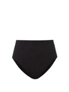 Matchesfashion.com Totme - Smocked High-rise Bikini Briefs - Womens - Black