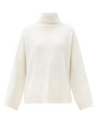Matchesfashion.com Brunello Cucinelli - Ball-chain Trim Cashmere Sweater - Womens - White