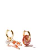 Ladies Jewellery Timeless Pearly - Mismatched Pearl & 24kt Gold-plated Earrings - Womens - Orange Multi