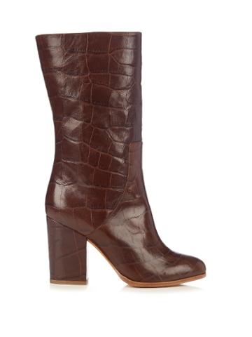 Alexa Wagner Heidi Crocodile-effect Leather Boots