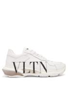 Matchesfashion.com Valentino - Bounce Vltn Print Raised Sole Trainers - Mens - White Multi