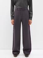 Etro - Stripe-side Wool-blend Wide-leg Trousers - Mens - Grey