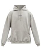 Vetements - Logo-print Cotton-blend Jersey Hooded Sweatshirt - Mens - Grey