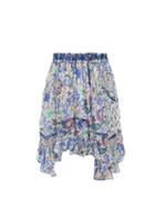 Isabel Marant - Viviane Printed Asymmetric Skirt - Womens - Blue Multi