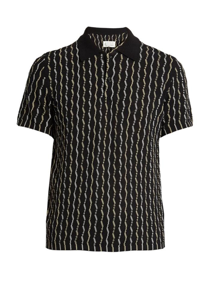 Maison Margiela Short-sleeved Cotton-weave Polo Shirt