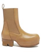 Rick Owens - Beatle Ballast Leather Platform Chelsea Boots - Womens - Beige