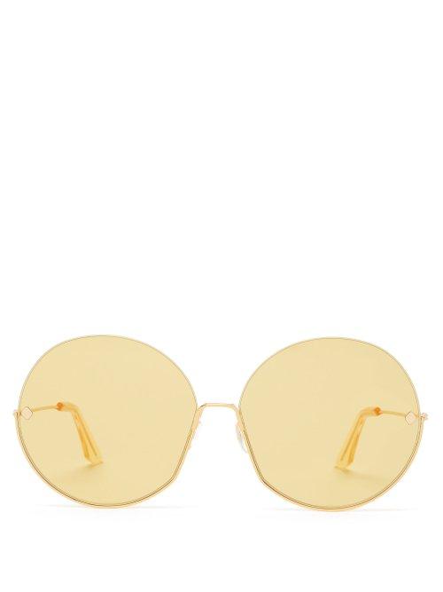 Matchesfashion.com Moy Atelier - Sense Of Sonder Oversized Gold Plated Sunglasses - Womens - Gold