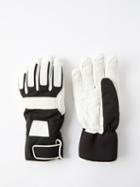 Toni Sailer - Dane Leather And Twill Ski Gloves - Mens - Black White