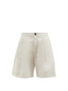 Matchesfashion.com Birkenstock X Toogood - The Mudlark Single-pleat Cotton Shorts - Womens - Cream