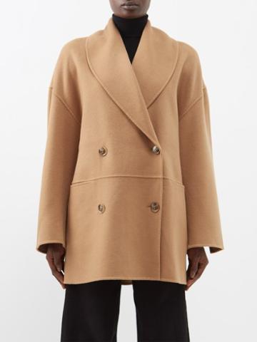 Toteme - Double-breasted Shawl-lapel Wool Coat - Womens - Camel