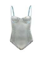 Ladies Beachwear Isa Boulder - Formality Pintucked Swimsuit - Womens - Light Blue