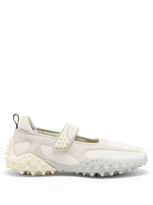 Matchesfashion.com Eytys - Kamasu Spike-sole Suede Velcro Trainers - Mens - Light White