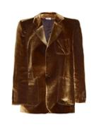 Matchesfashion.com Vetements - Patch Pocket Velvet Blazer - Womens - Gold