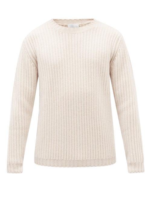 Allude - Fisherman's Ribbed-knit Cashmere Sweater - Mens - Cream