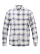 Matchesfashion.com Frame - Checked Cotton Blend Twill Shirt - Mens - Blue Multi