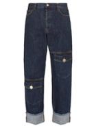 Matchesfashion.com Jw Anderson - Raw Edge Asymmetric Pocket Straight Leg Jeans - Mens - Indigo